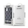 DKNY PU Leather Kockás Mintás és Csíkos iPhone 13 tok Fekete - 4. kép