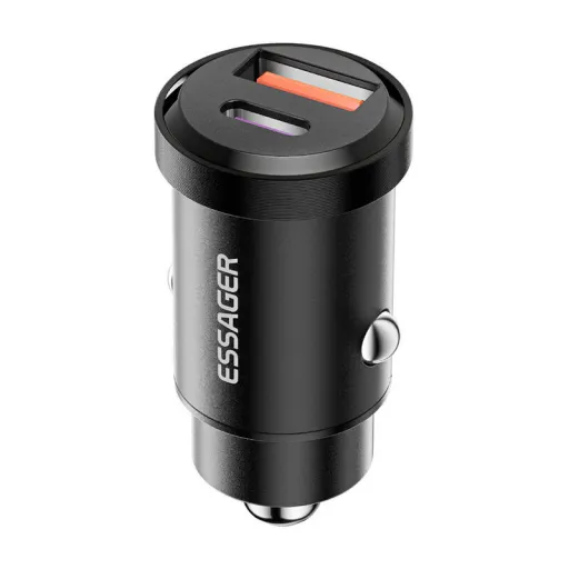 Essager USB-A+USB-C 30W autós töltő (fekete)