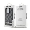 DKNY PU bőrből készült kockás és csíkos tok iPhone 13 Pro-hoz, fekete - 4. kép