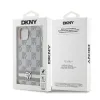 DKNY PU bőr kockás minta és csíkos tok iPhone 14 Beige - 4. kép