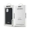 DKNY PU bőrből készült ezüst fém logós MagSafe tok iPhone 13 készülékekhez fekete színben tok - 4. kép