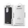 DKNY PU Bőr Ezüst Fém Logós Magsafe tok iPhone 15 Pro Max Fekete - 4. kép