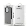 DKNY PU Bőrből Készült Ezüst Fém Logó Magsafe iPhone 14 Pro Tok Szürke - 4. kép