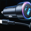 Joyroom JR-CL07 autós töltő, 3-az-1-ben, 1x USB + 1x PD, 55W + Type-C kábel (fekete) - 0. kép