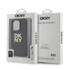 DKNY PU Bőr Stack Logo Csuklópántos tok iPhone 14 Pro Fekete - 3. kép