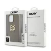 DKNY PU bőr Stack Logo csuklópántos tok iPhone 15 Pro Bézs - 3. kép