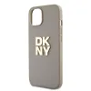 DKNY PU bőrből készült Logózott csuklópántos tok iPhone 14-hez, Bézs - 1. kép