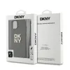 DKNY PU bőr Stack Logo csuklópántos tok iPhone 13-hoz barna - 3. kép