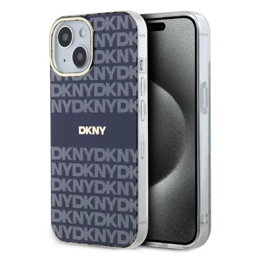 DKNY PC/TPU Ismétlődő Minta Tonal Stripe MagSafe tok iPhone 14-hez Kék