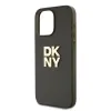 DKNY PU bőr Stack Logo csuklópántos tok iPhone 15 Pro-hoz Barna - 1. kép