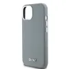 DKNY Liquid Silicone Silver Metal Logo MagSafe tok iPhone 15 szürke - 2. kép