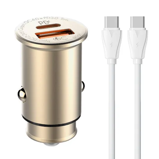 LDNIO C506Q USB, USB-C Autós töltő + USB-C - USB-C Kábel