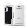 DKNY Liquid Silicone Silver Metal Logo MagSafe tok iPhone 15-höz fekete - 4. kép