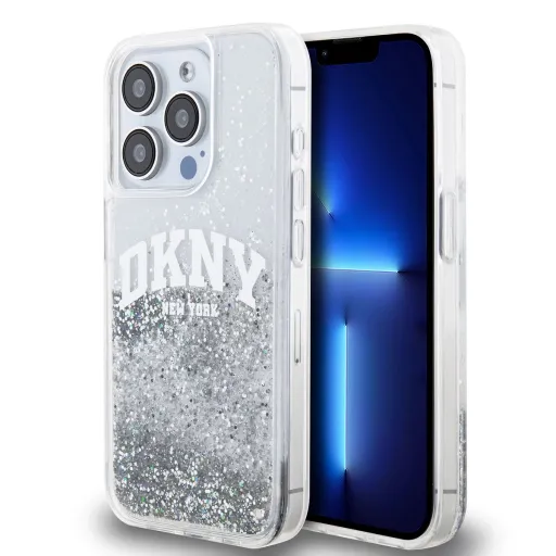 DKNY Folyékony Csillám Íves Logó tok iPhone 14 Pro Max Átlátszó DKNY Folyékony Csillám Íves Logó tok iPhone 14 Pro Max Átlátszó