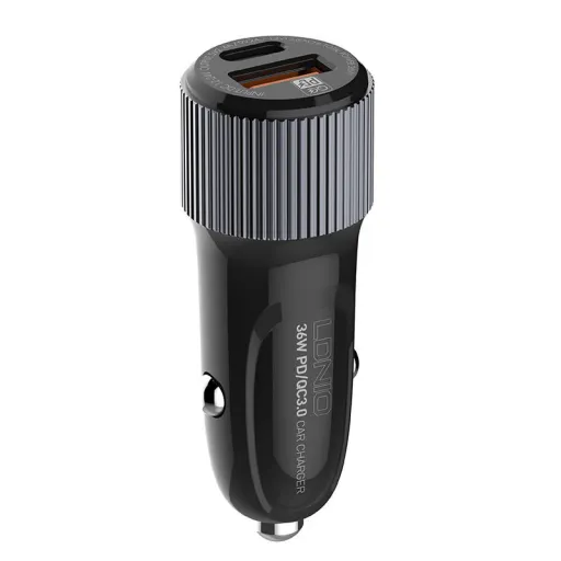 LDNIO C510Q USB, USB-C autós töltő + Lightning kábel
