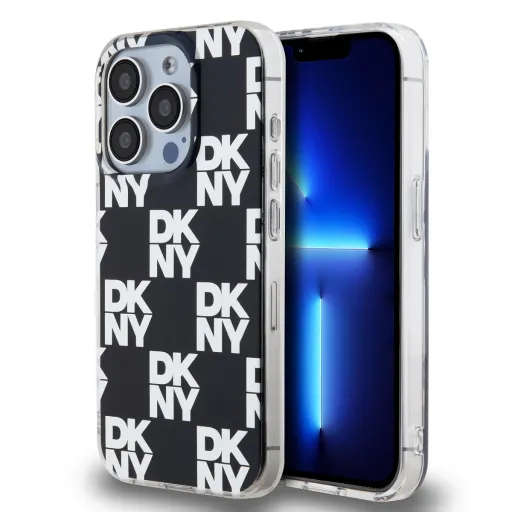 DKNY PC/TPU Kockás Minta Tok iPhone 14 Pro Fekete