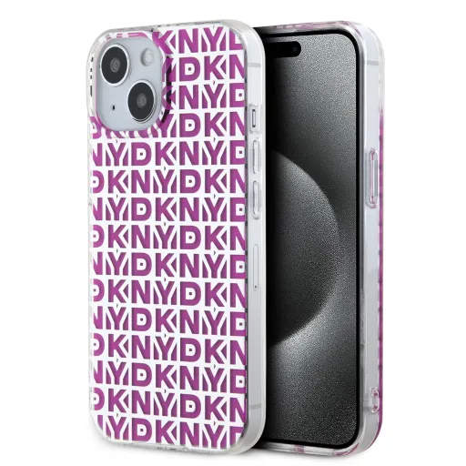 DKNY PC/TPU Ismétlődő Minta Tok iPhone 15 Pink