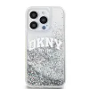 DKNY Folyékony Csillám Ívelt Logó iPhone 14 Pro tok Átlátszó - 0. kép