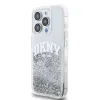 DKNY Folyékony Csillám Ívelt Logó iPhone 14 Pro tok Átlátszó - 1. kép