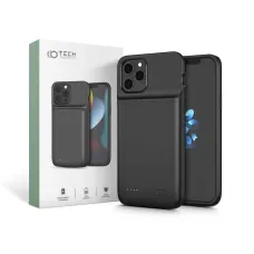 Tech-Protect PowerCase tok iPhone 12 / 12 Pro 4800mAh power bankkal - fekete