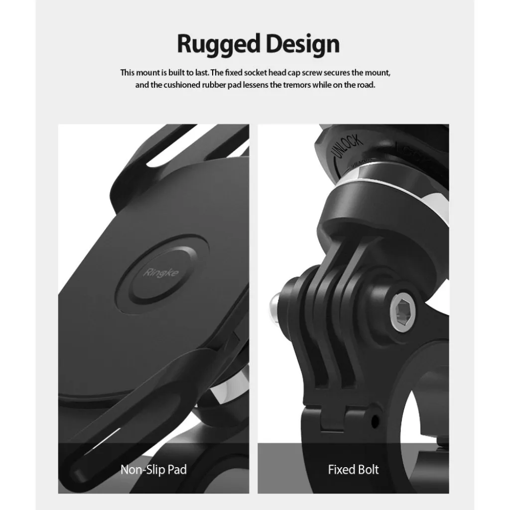 Biciklikormányra erősíthető telefontartó fekete, biciklis mobitelefon tartó (Ringke Spide) - 10