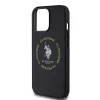 U.S. Polo PU bőr nyomtatott kerek Double Horse MagSafe tok iPhone 15 Pro fekete - 3. kép