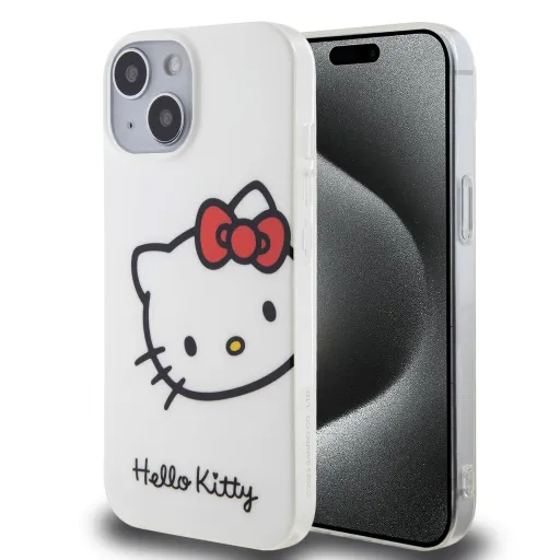 Hello Kitty IML Fej Logo Tok iPhone 15 Fehér Hello Kitty IML Fej Logo Tok iPhone 15 Fehér