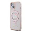 Hello Kitty IML Ringstand Csillogó Kitty Fej Logó MagSafe tok iPhone 15 Pink - 0. kép
