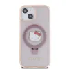 Hello Kitty IML Ringstand Csillogó Kitty Fej Logó MagSafe tok iPhone 15 Pink - 1. kép