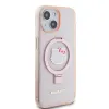 Hello Kitty IML Ringstand Csillogó Kitty Fej Logó MagSafe tok iPhone 15 Pink - 2. kép