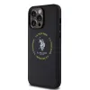 U.S. Polo PU Leather Printed Round Double Horse MagSafe tok iPhone 15 Pro Max Fekete - 0. kép