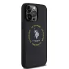 U.S. Polo PU Leather Printed Round Double Horse MagSafe tok iPhone 15 Pro Max Fekete - 2. kép