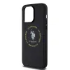 U.S. Polo PU Leather Printed Round Double Horse MagSafe tok iPhone 15 Pro Max Fekete - 3. kép
