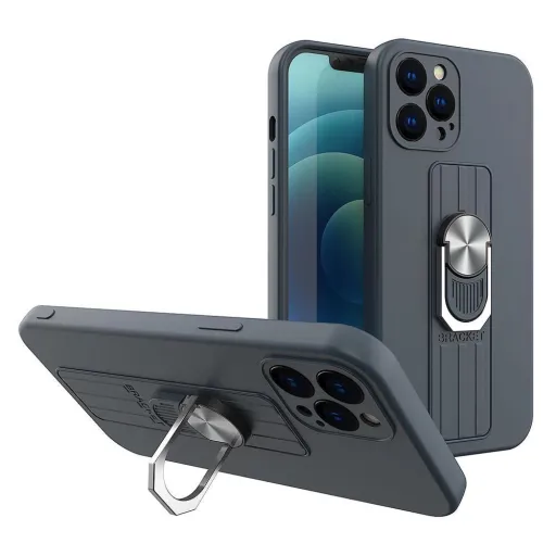 Ring Case szilikon tok ujj tartóval és állvánnyal Samsung Galaxy A13 5G-hez kék tok Ring Case szilikon tok ujj tartóval és állvánnyal Samsung Galaxy A13 5G-hez kék tok