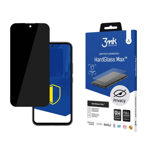 9H 3mk HardGlass Max Privacy™ üvegfólia Samsung Galaxy A55 5G-hez 9H 3mk HardGlass Max Privacy™ üvegfólia Samsung Galaxy A55 5G-hez