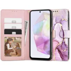 Tech-Protect Wallet tok Samsung Galaxy A35 5G - pink marble