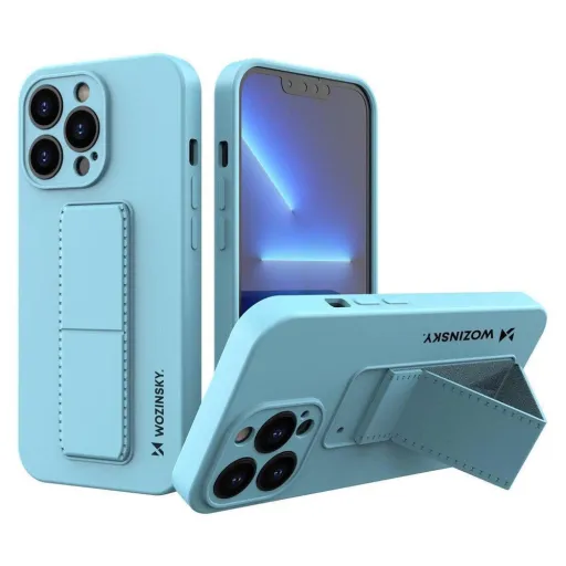 Wozinsky Kitámasztó Tok szilikon tok állvánnyal iPhone 13 Pro Max világoskék Wozinsky Kitámasztó Tok szilikon tok állvánnyal iPhone 13 Pro Max világoskék
