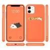 Card Case Szilikon Pénztárca Tok Kártyatartóval Dokumentumok Számára Samsung Galaxy A22 4G Rózsaszín tok - 0. kép