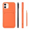 Card Case Szilikon Pénztárca Tok Kártyatartóval Dokumentumok Számára Samsung Galaxy A22 4G Rózsaszín tok - 1. kép