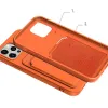 Card Case Szilikon Pénztárca Tok Kártyatartóval Dokumentumok Számára Samsung Galaxy A22 4G Rózsaszín tok - 3. kép