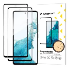 Wozinsky 2x Szett Szuper Tartós Full Glue Edzett Üveg Teljes Kijelző Védő Flexibilis Káva Kompatibilis Samsung Galaxy A53 5G Fekete üvegfólia