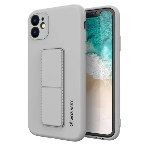 Wozinsky Kitámasztós Tok Szilikon Állvány Borító Samsung Galaxy A22 5G Szürke Tok Wozinsky Kitámasztós Tok Szilikon Állvány Borító Samsung Galaxy A22 5G Szürke Tok