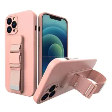 Rope Case szilikon tok nyakpántos borító pénztárca pánt Samsung Galaxy A53 5G Pink tok