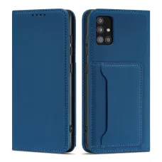 Magnet Card Case Samsung Galaxy A12 5G Pénztárca Kártyatartó Kék tok