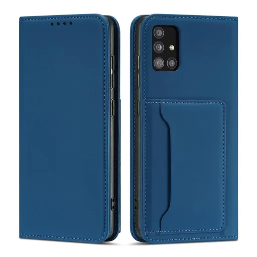 Magnet Card Case Samsung Galaxy A12 5G Pénztárca Kártyatartó Kék tok