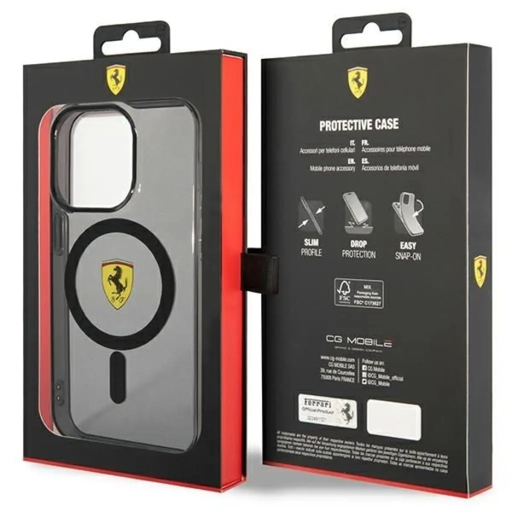 Ferrari FEHMP14XURKK iPhone 14 Pro Max 6.7" fekete/fekete kemény tok áttetsző MagSafe - 8