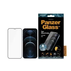 PanzerGlass E2E Super+ Microfracture antibakteriális edzett üvegfólia iPhone 12 Pro Max - fekete kerettel