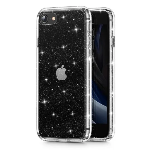 Tech-Protect Glitter iPhone 7 / 8 / SE 2020 / 2022 tok - átlátszó és ezüst Tech-Protect Glitter iPhone 7 / 8 / SE 2020 / 2022 tok - átlátszó és ezüst