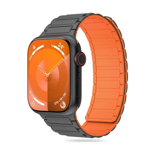 Tech-Protect IconBand Mágneses szíj Apple Watch 4 / 5 / 6 / 7 / 8 / 9 / SE / Ultra 1 / 2 (42/44/45/49 mm) - Titánium Narancs