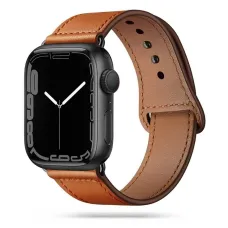 Tech-Protect LeatherFit szíj Apple Watch 4 / 5 / 6 / 7 / 8 / 9 / SE / Ultra 1 / 2 (42/44/45/49 mm) - barna